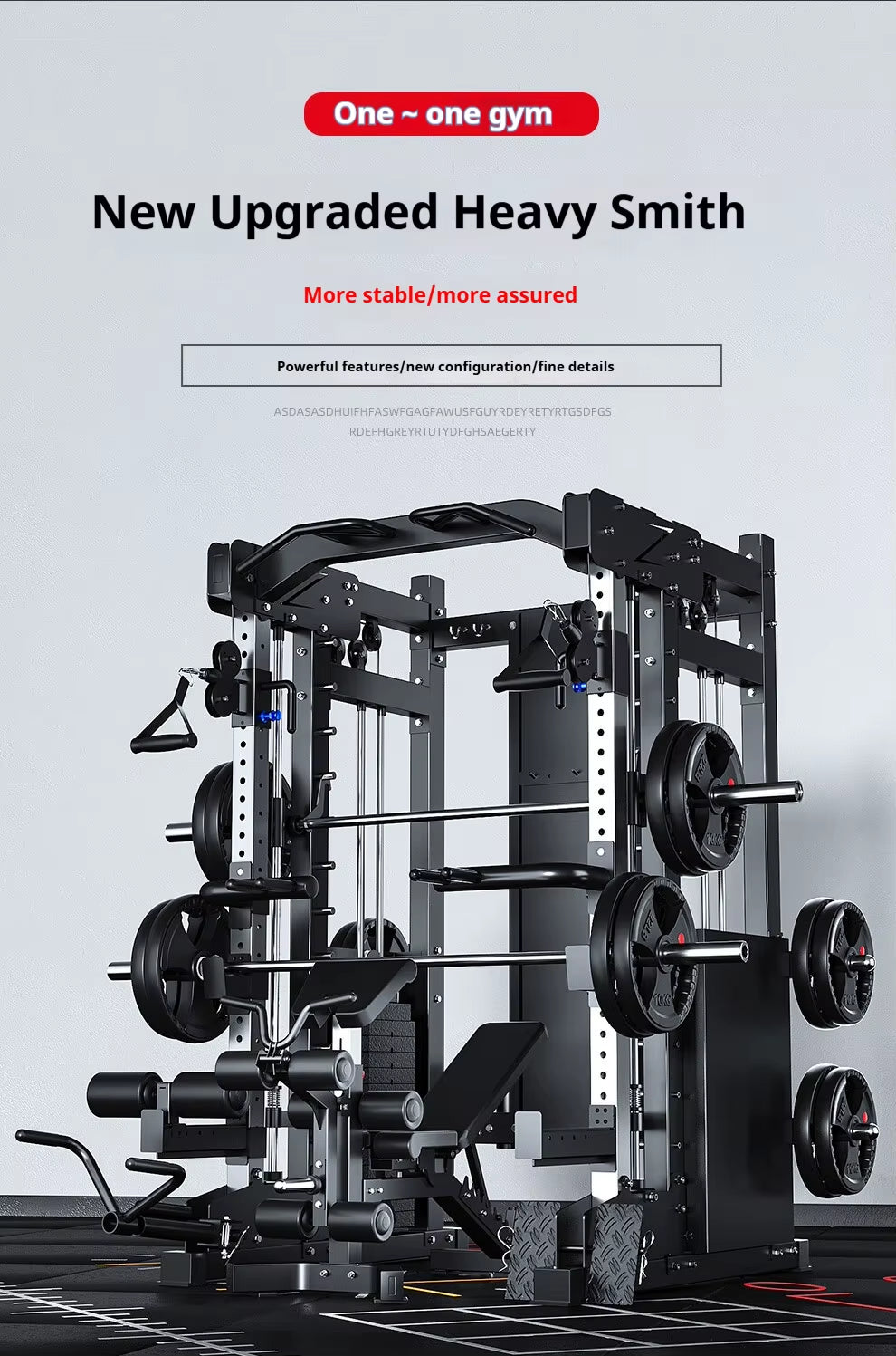 Home Gym Smith Machine Cable Crossover Weightlifting Sports Training