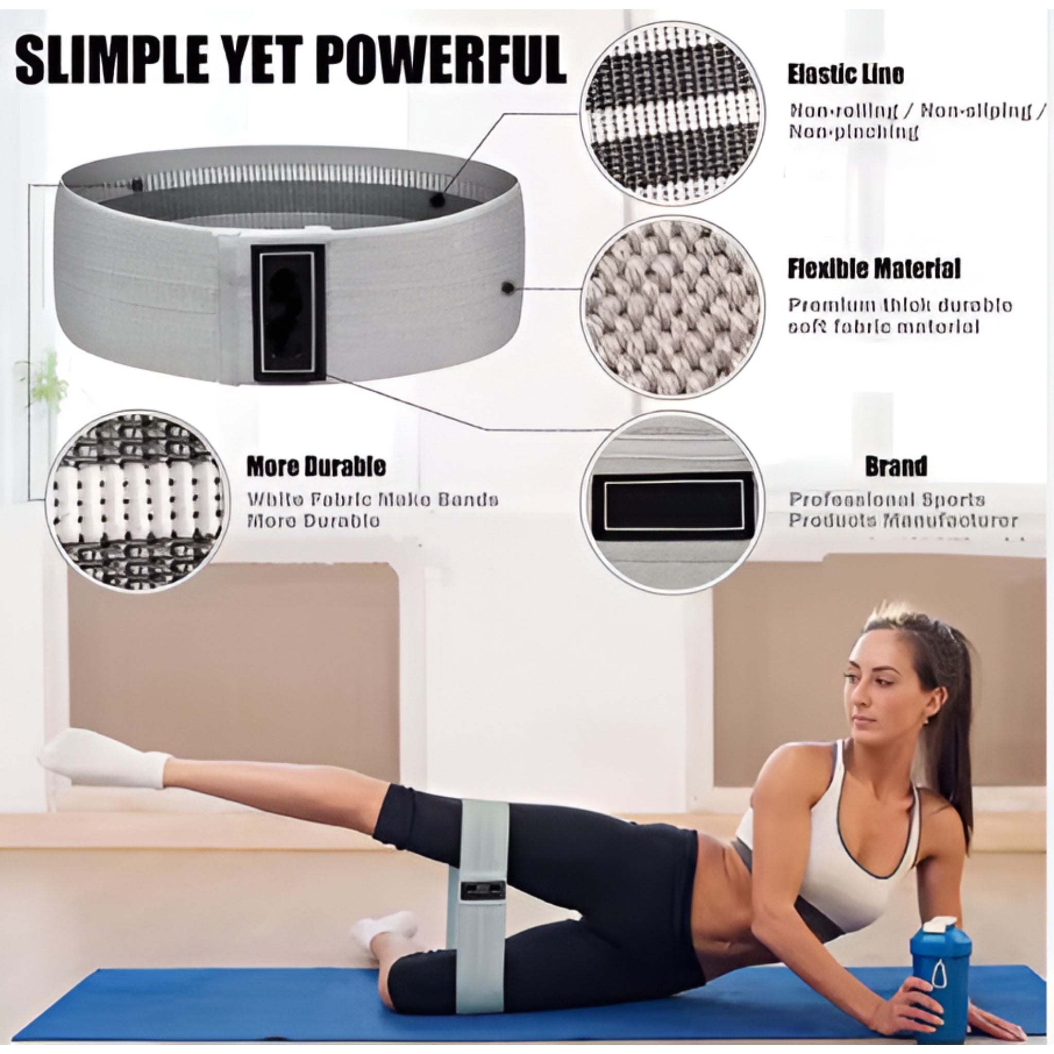 CoreVanta Silicone GripLoop Fabric Resistance Band